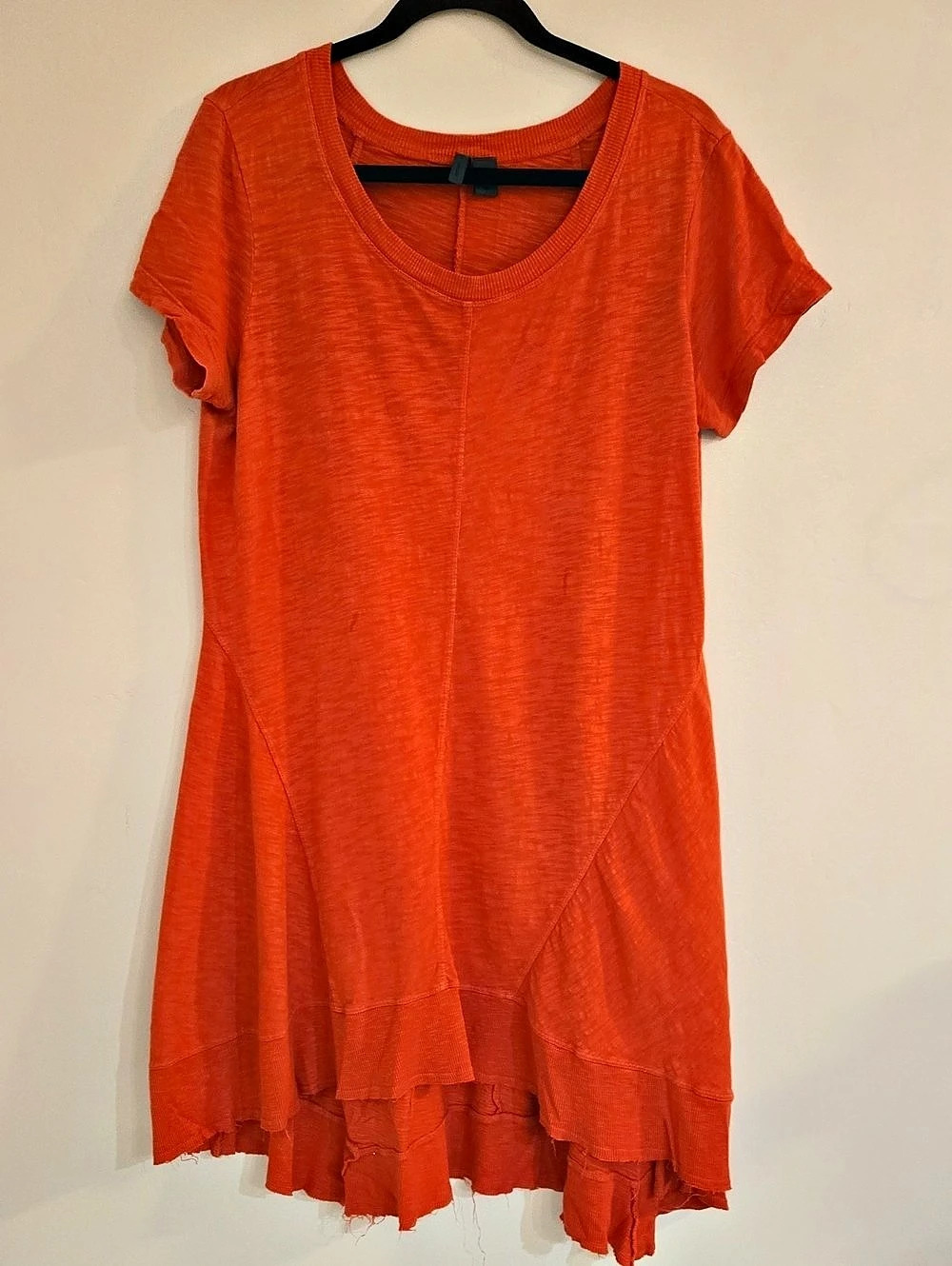 Anthropologie LEFT OF Center Cotton Mini Dress in Orange Cotton